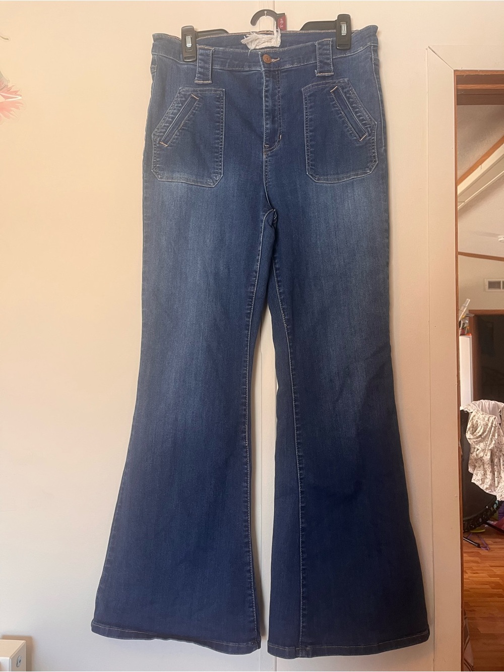 Altar'd State Blue Flare Wide-Leg Jeans
